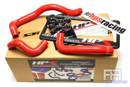 HPS Reinforced Silicone Heater Hose Kit For 95-98 240sx S14 2.4L 2.4 KA24de Red