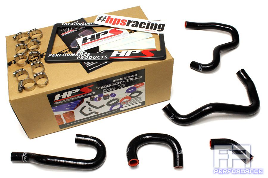 HPS Reinforced Silicone Heater Hose Kit For 00-05 S2000 AP1 LHD *Non Wire* Black