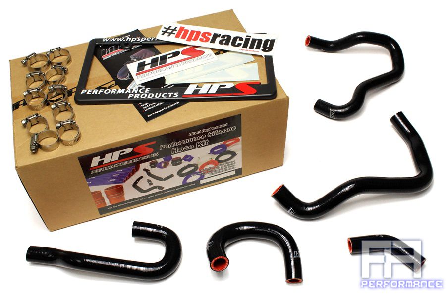 HPS Reinforced Silicone Heater Hose Kit For 06-09 S2000 AP2 LHD *By Wire* Black