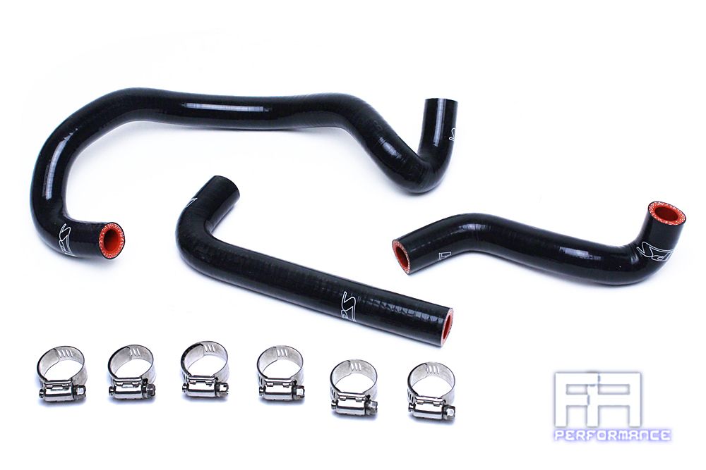 HPS Reinforced Silicone Heater Hose Kit For Mazda 86-92 RX7 FC3S Turbo LHD Black