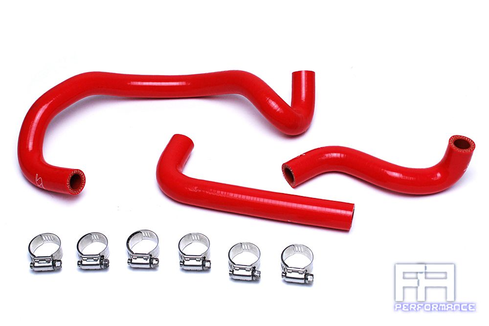 HPS Reinforced Silicone Heater Hose Kit For Mazda 86-92 RX7 FC3S Turbo LHD Red