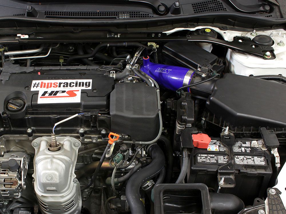 HPS Reinforced Silicone Post MAF Air Intake Hose Tube For 13-16 Accord 2.4L Blue