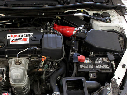 HPS Reinforced Silicone Post MAF Air Intake Hose Tube For 13-16 Accord 2.4L Red