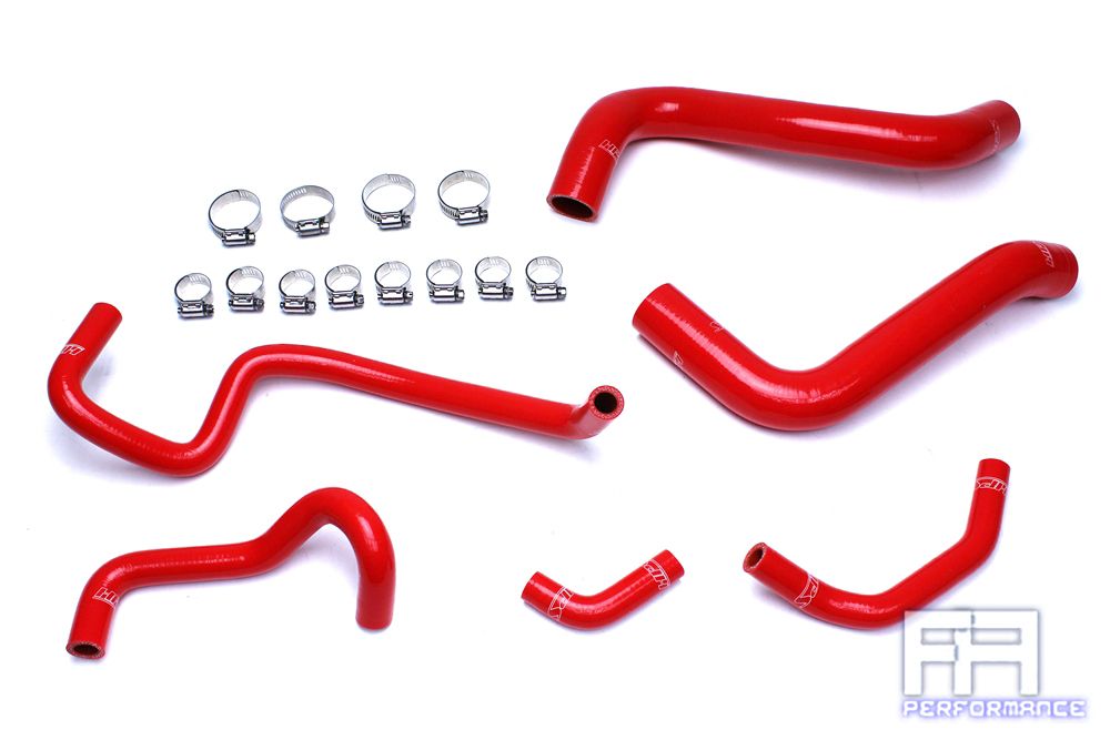 HPS Silicone Radiator + Heater Hose Kit For 03-09 4Runner GX470 4.7L V8 LHD Red