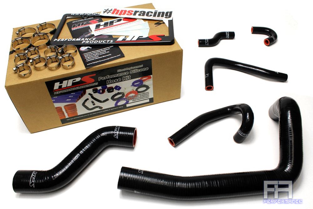 HPS Silicone Radiator + Heater Coolant Hose Kit For Mazda 93-95 RX7 FD3S Black