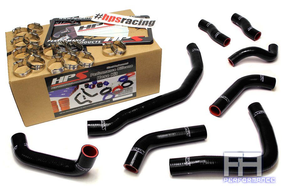 HPS Silicone Radiator + Rear Engine Hose For Toyota 90-99 MR2 3SGTE Turbo Black