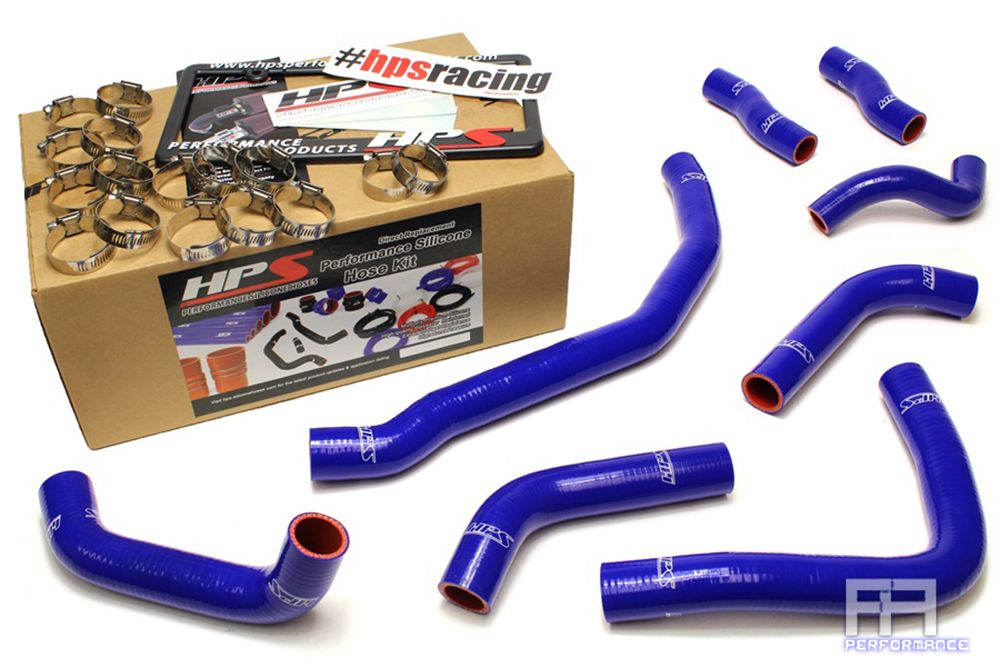 HPS Silicone Front Radiator + Rear Engine Hose Kit For 90-99 MR2 MR-2 Turbo Blue