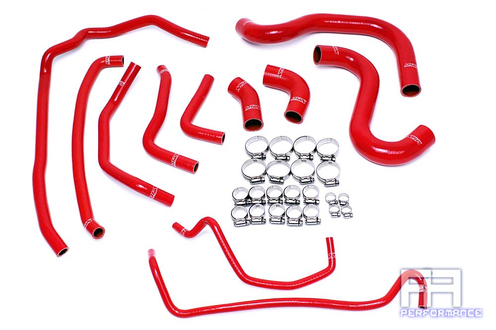 HPS Silicone Radiator + Heater Hose Kit For Ford 15-16 Mustang GT 5.0L V8 Red