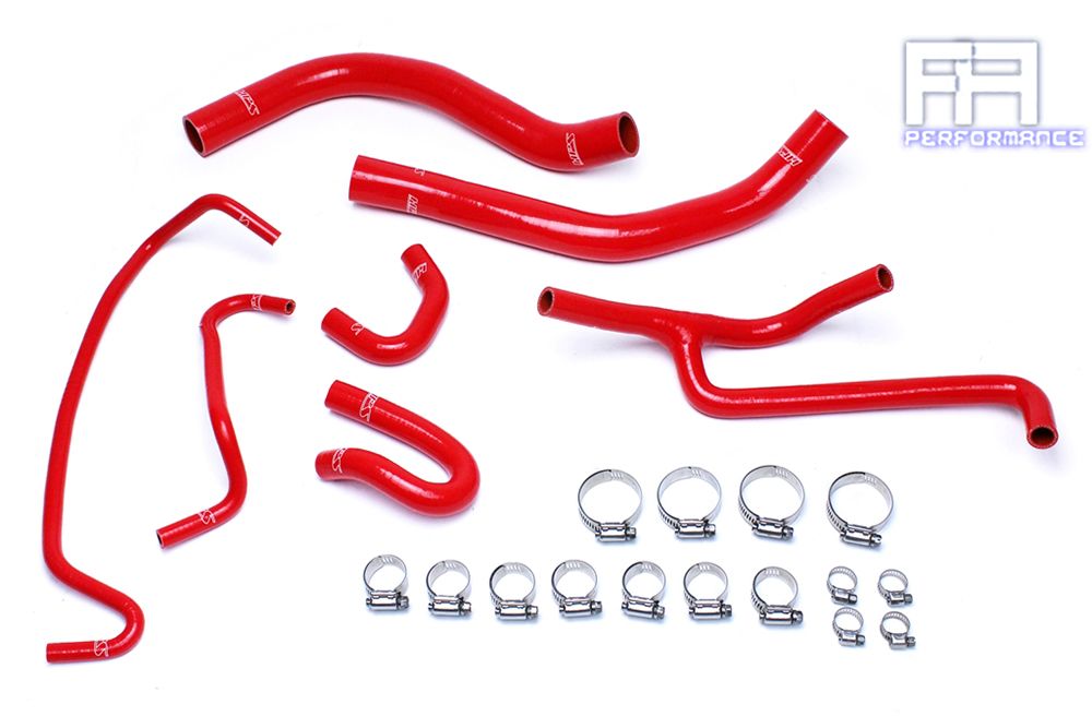 HPS Reinforced Silicone Radiator+Heater Hose For Ford 15-16 Mustang 3.7L V6 Red