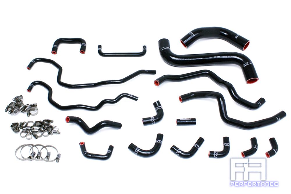 HPS Silicone Radiator Coolant Heater Hose Kit For 15-17 WRX STi 2.5L EJ25 Black