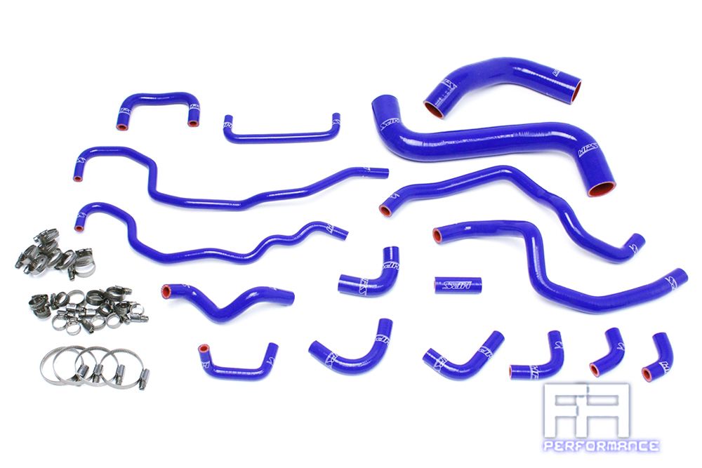 HPS Silicone Radiator Coolant Heater Hose Kit For 15-17 WRX STi 2.5L EJ25 Blue