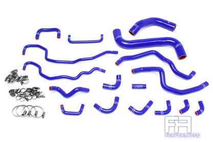 HPS Silicone Radiator Coolant Heater Hose Kit For 15-17 WRX STi 2.5L EJ25 Blue