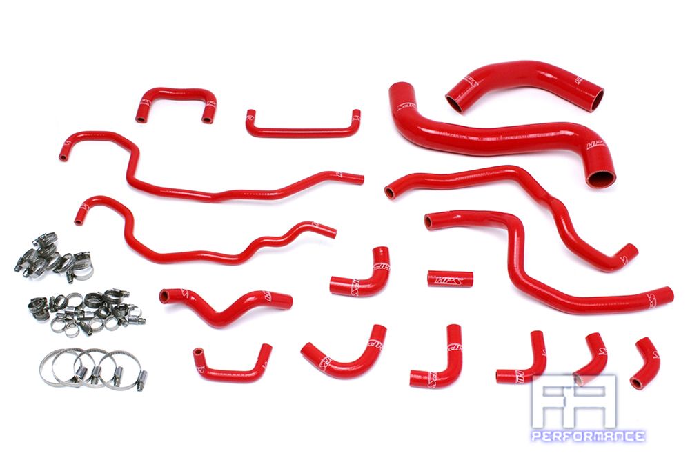 HPS Silicone Radiator Coolant Heater Hose For 15-17 WRX STi 2.5L EJ25 Turbo Red