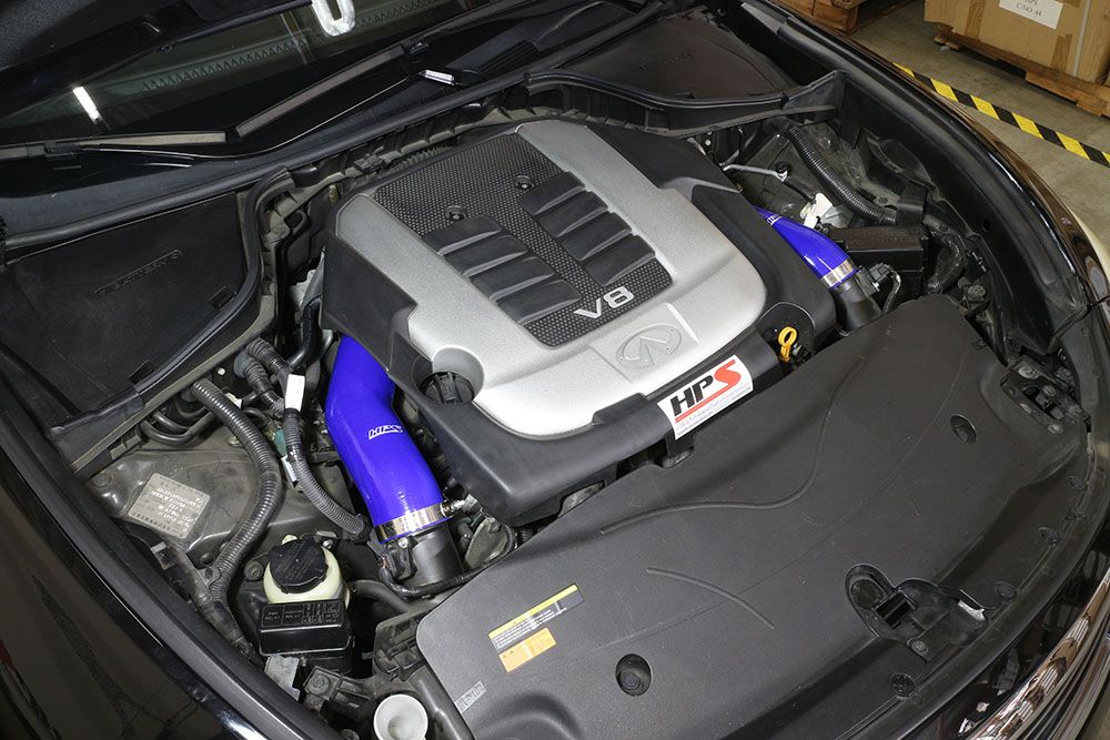 HPS Silicone Post MAF Air Intake Hose For Infiniti 11-13 M56 14-16 Q70 5.6 Blue