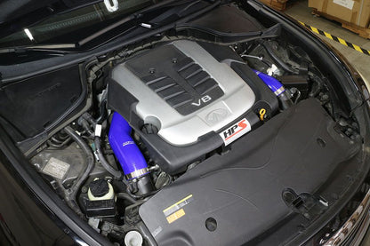 HPS Silicone Post MAF Air Intake Hose For Infiniti 11-13 M56 14-16 Q70 5.6 Blue
