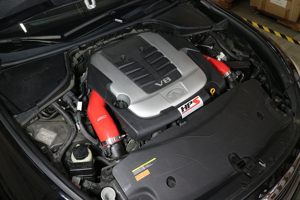 HPS Silicone Post MAF Air Intake Hose For Infiniti 11-13 M56 14-16 Q70 5.6 Red