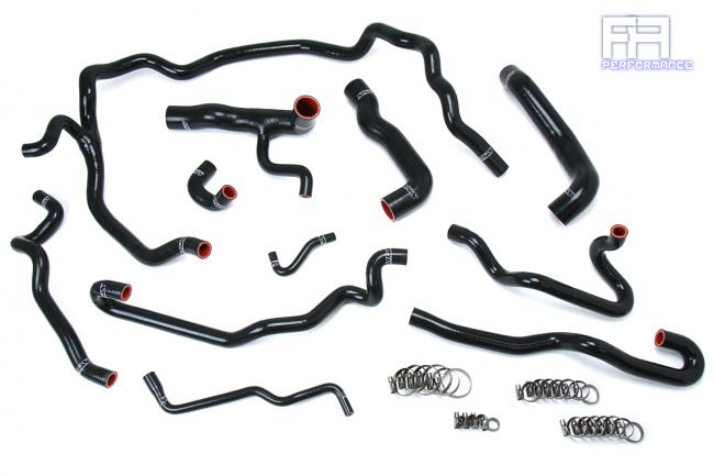 HPS Reinforce Silicone Radiator+Heater Hose Kit For BMW 04-05 530i E60 LHD Black