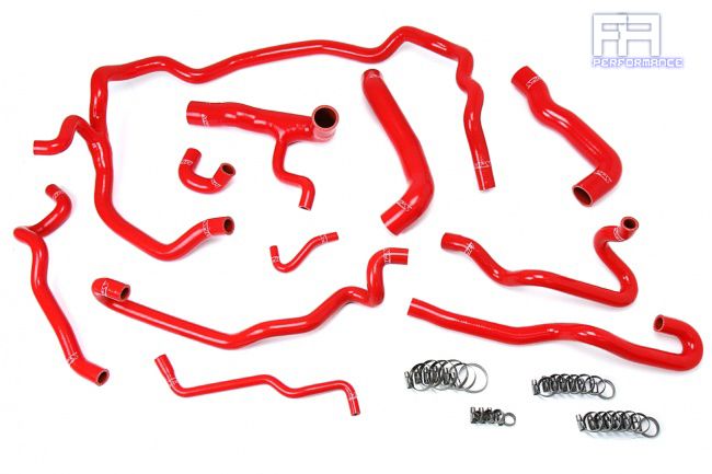 HPS Reinforced Silicone Radiator Heater Hose Kit For BMW 04-05 530i E60 LHD Red