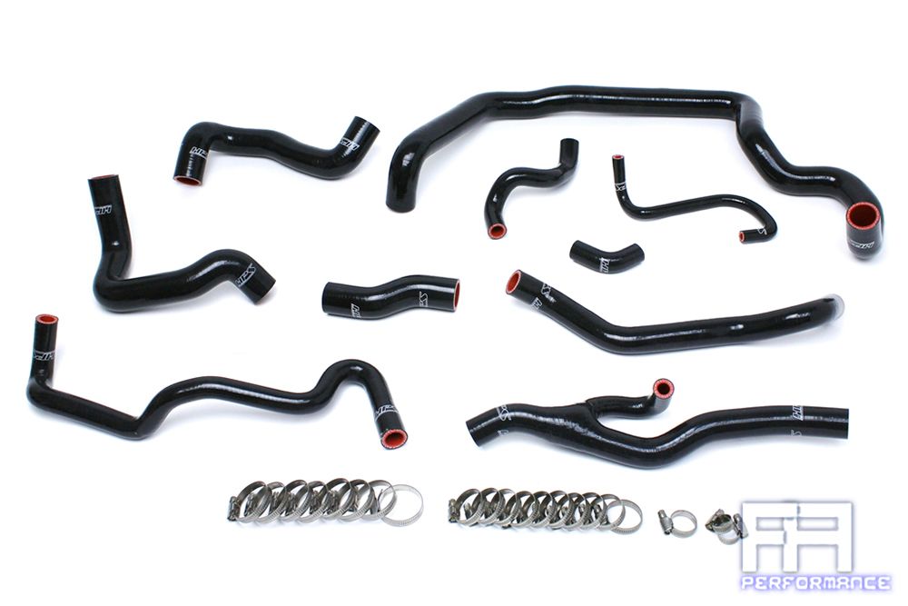 HPS Silicone Radiator + Heater Hose For 07-11 Cooper S R56 1.6L Turbo Auto Black