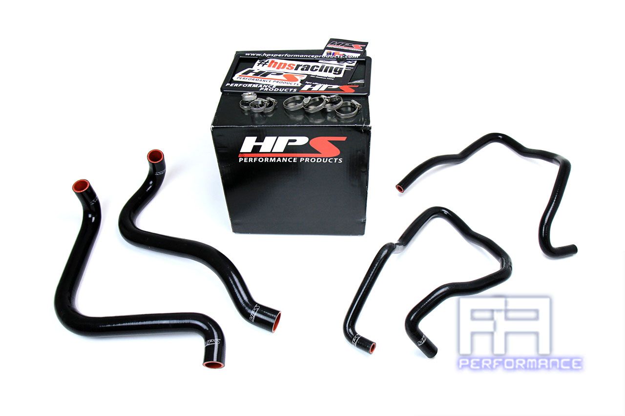 HPS Silicone Radiator + Heater Hose For Jeep 03-06 Wrangler TJ SE 2.4L LHD Black