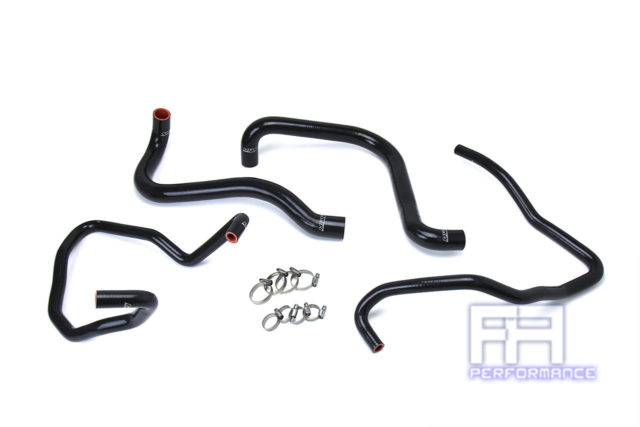 HPS Silicone Radiator + Heater Hose For Jeep 03-06 Wrangler TJ SE 2.4L LHD Black