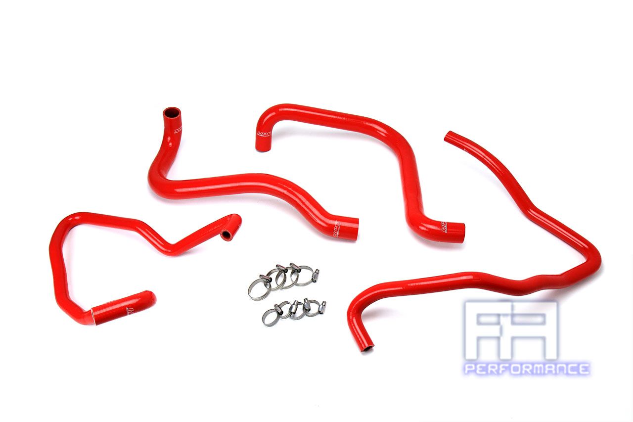 HPS Silicone Radiator + Heater Hose For Jeep 03-06 Wrangler TJ SE 2.4L LHD Red