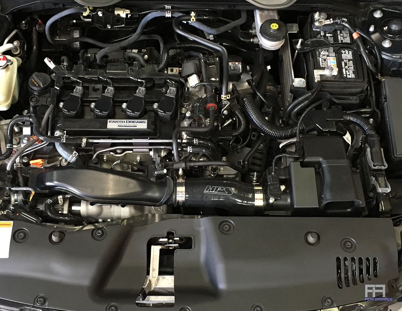 HPS Silicone Post MAF Air Intake Hose For 16-18 Civic, 17-18 Si 1.5L Turbo Red