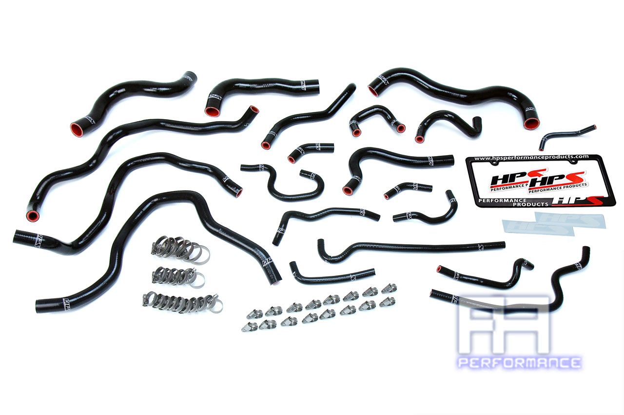 HPS Silicone Radiator + Heater Coolant Hose For 16-18 Civic 2.0L Non Turbo Black