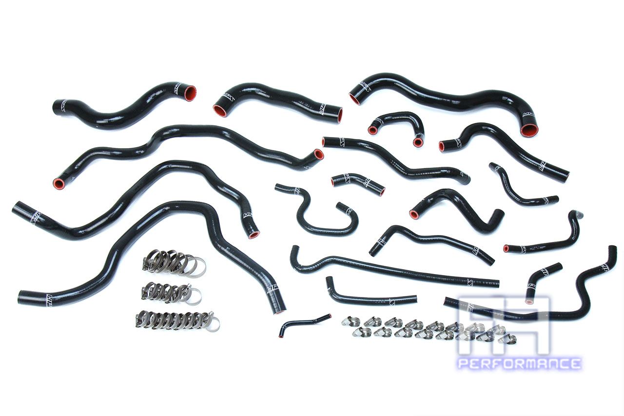 HPS Silicone Radiator + Heater Coolant Hose For 16-18 Civic 2.0L Non Turbo Black