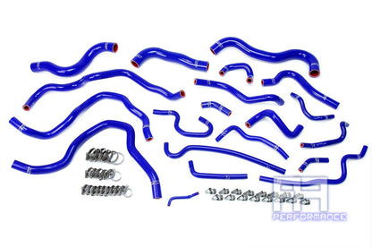 HPS Silicone Radiator + Heater Coolant Hose For 16-18 Civic 2.0L Non Turbo Blue