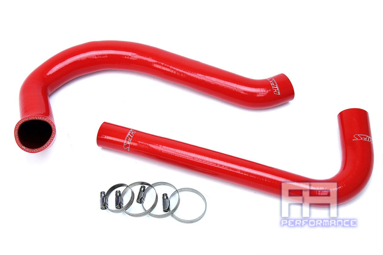 HPS Reinforced Silicone Radiator Hose Kit For Jeep 87-95 Wrangler YJ 2.5L Red