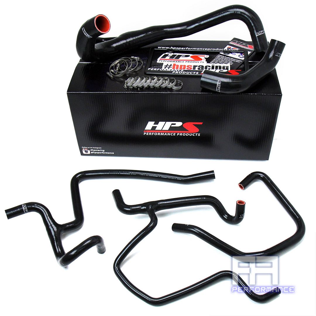 HPS Silicone Radiator + Heater Hose Kit For 11-17 Charger 5.7L V8 Pursuit Black