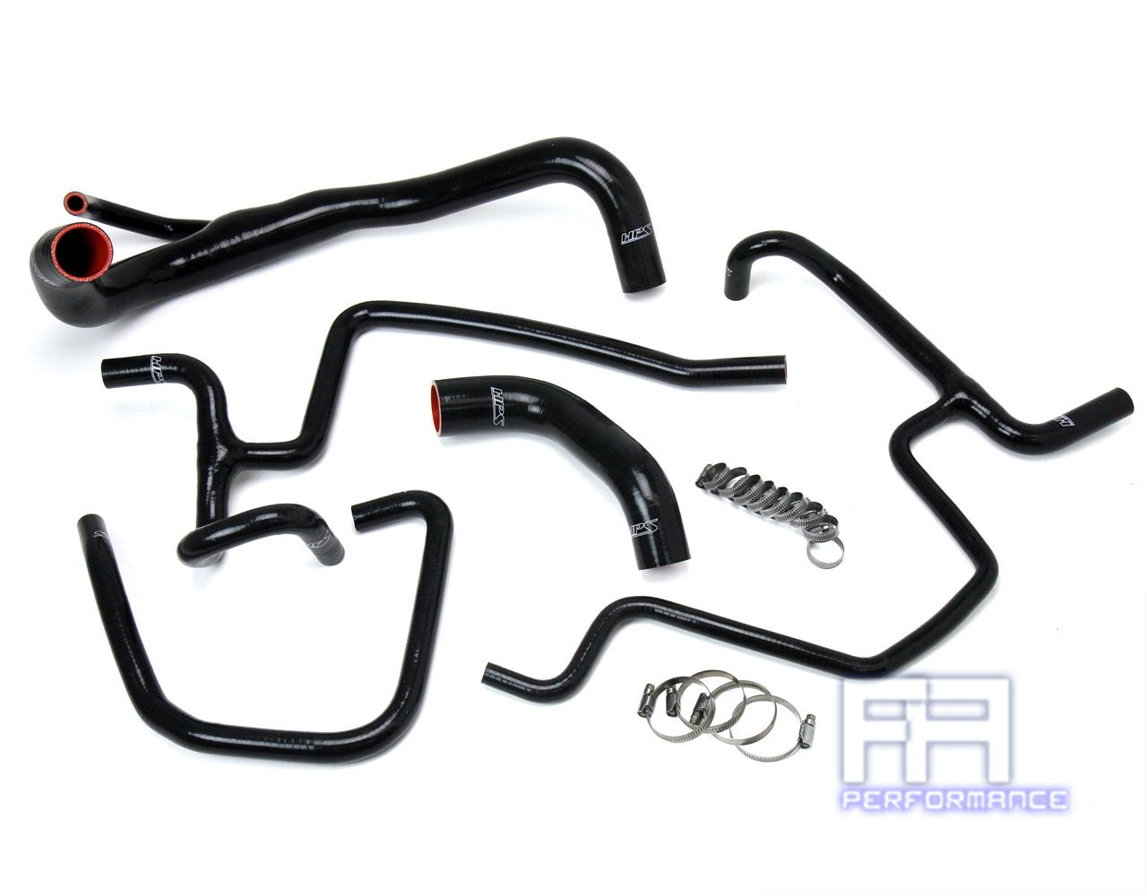 HPS Silicone Radiator + Heater Hose Kit For 11-17 Charger 5.7L V8 Pursuit Black