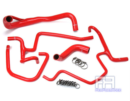 HPS Silicone Radiator + Heater Hose Kit For 11-17 Charger 5.7L V8 Pursuit Red
