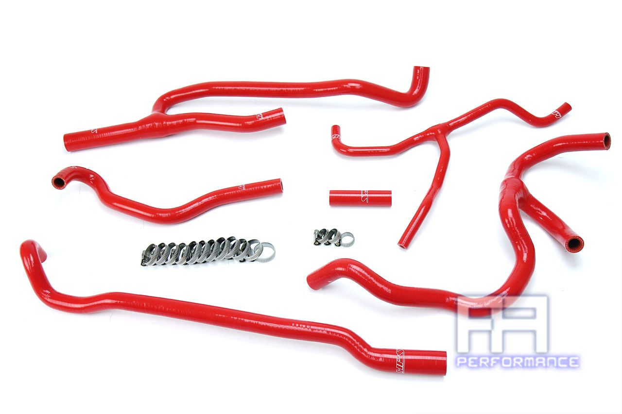 HPS Reinforced Silicone Heater Hose For Chevy 16-17 Camaro SS Coupe 6.2L V8 Red