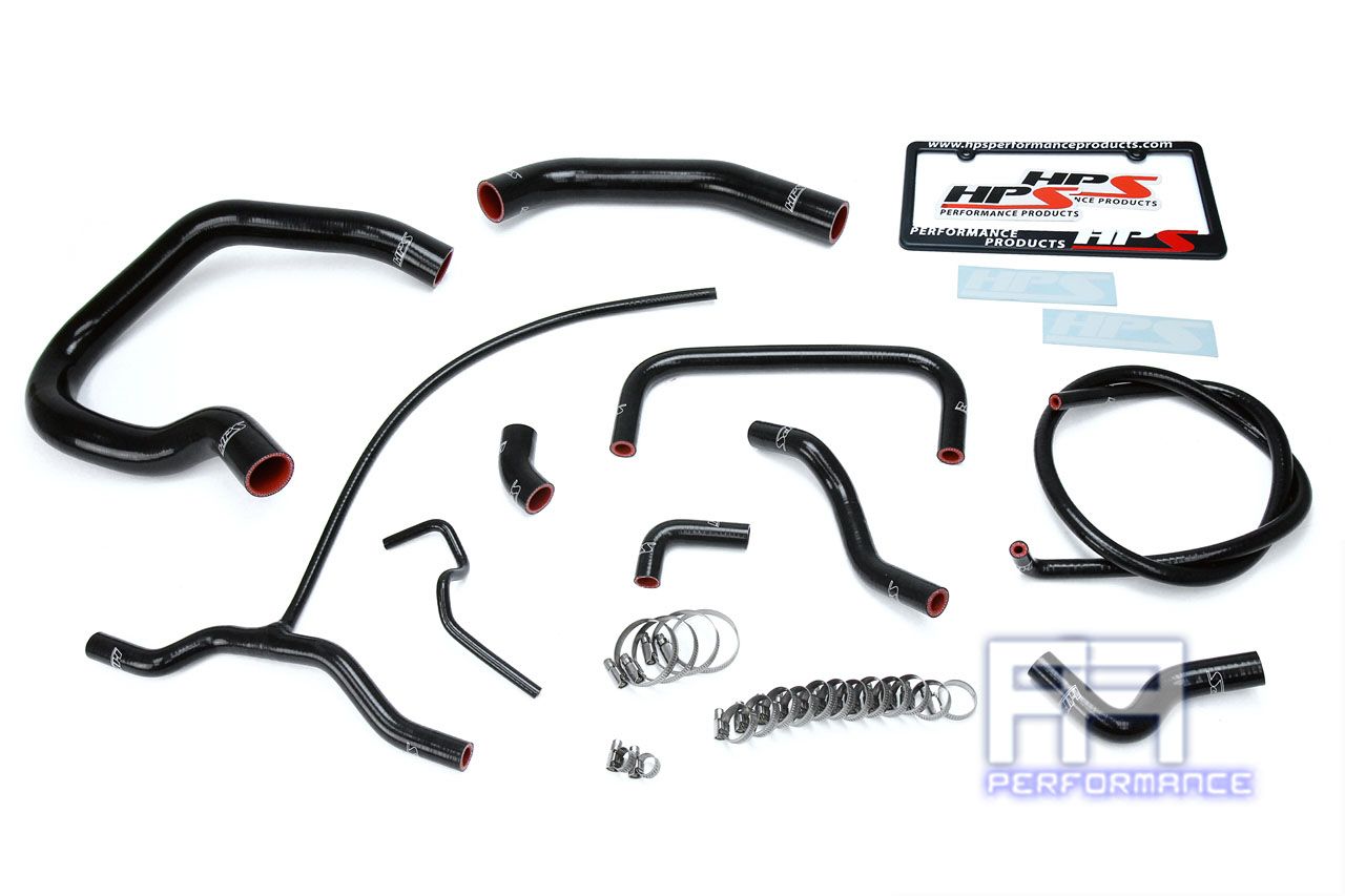 HPS Reinforce Silicone Radiator + Heater Hose For Ford 04-11 Ranger 4.0 V6 Black