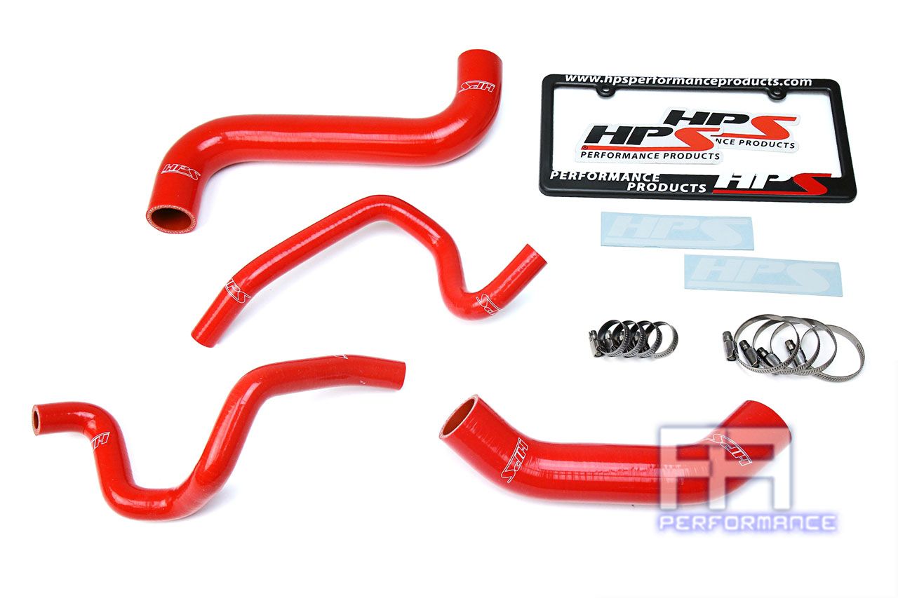 HPS Silicone Radiator + Heater Hose For Subaru 03 Impreza 2.5L Non Turbo LHD Red