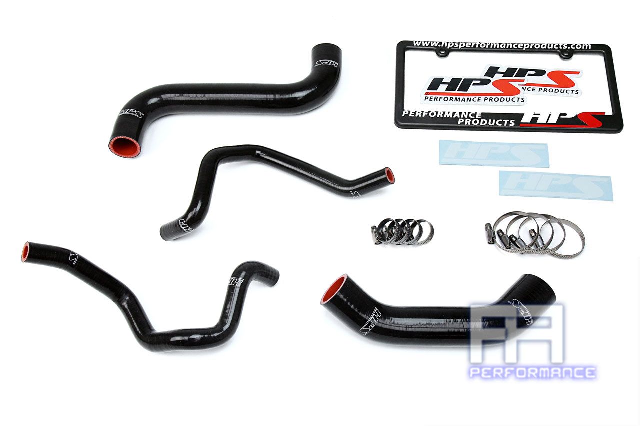 HPS Silicone Radiator + Heater Hose For Subaru 04-05 Impreza 2.5L NA LHD Black