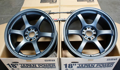 Rays Gram lights 57DR GunBlue 2 Wheels 18x9.5 +22 5x114 GR Corolla