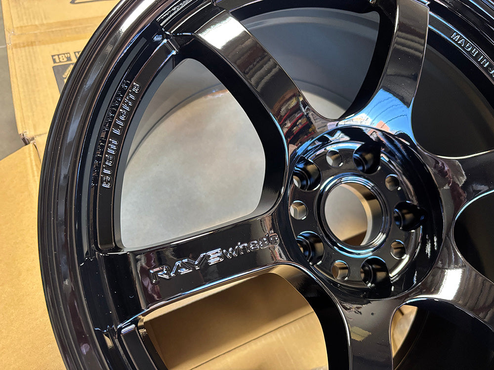 Rays 57DR Wheel Rim 18x9.5 +22 5x114 Glossy Black for Evolution Evo 7 8 9 10