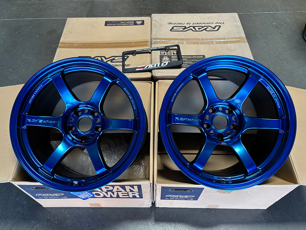 Rays 57DR 18x10.5 +12 5x114 Spatta Blue Wheel Rim for Evolution Evo X 10