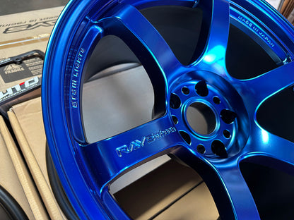Rays 57DR 18x10.5 +12 5x114 Spatta Blue Wheel Rim for Evolution Evo X 10
