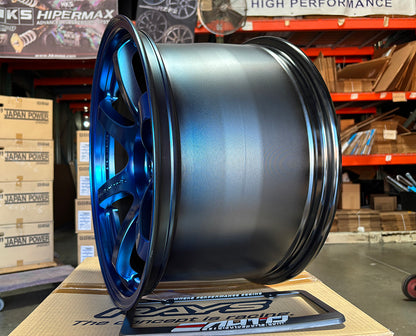 Rays 57DR 18x10.5 +12 5x114 Spatta Blue Wheel Rim for Evolution Evo X 10