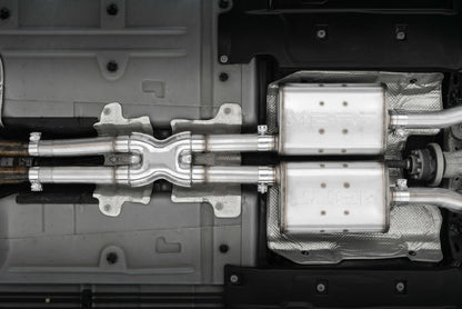 MBRP 2015+ Dodge Challenger 3.6L SS 2.5in Quad Tip Split Rear Exit w/ Carbon Fiber Tips - T304