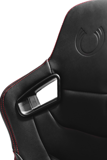 CPA2009RS Cipher Racing Seats Black Leatherette Carbon Fiber w/ Red Stitching - Pair (NEW!)