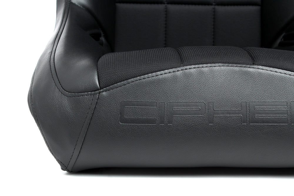 CPA3003 Black Leatherette / Fabric Insert Universal Fixed Bucket Suspension / Jeep Seats