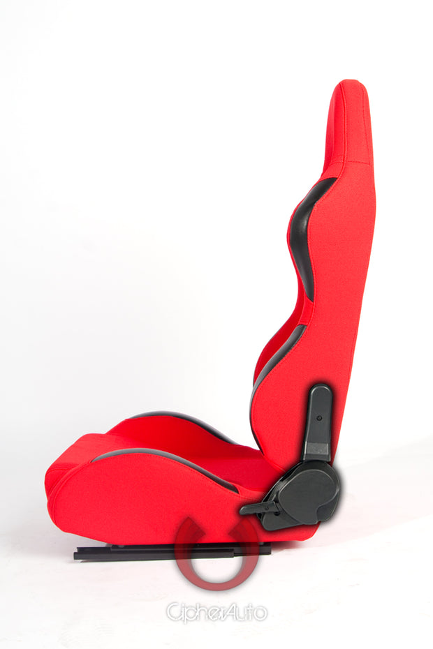 CPA1007 Red Cloth Universal Racing Seats (Sold in Pairs)
