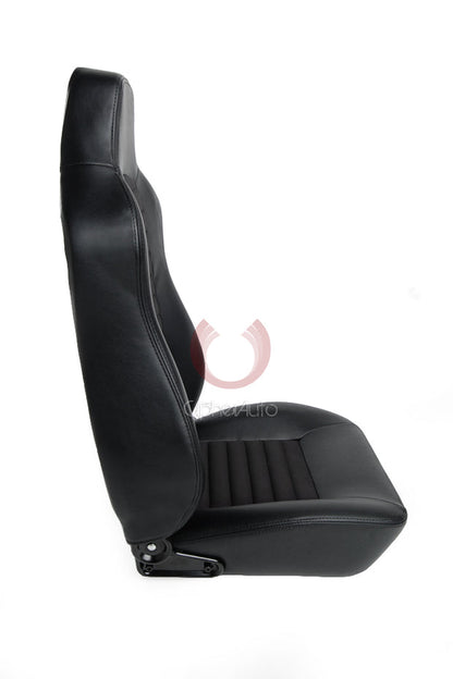 CPA3001 Black Leatherette w/ Fabric Insert Cipher Auto Universal Jeep Seats - Pair
