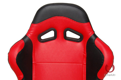 CPA1003 Full Carbon Fiber PU Cipher Auto Racing Seats in Black and Red – Pair - (NEW!)