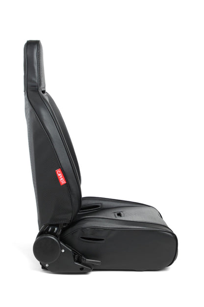 CPA3002 Black Leatherette / Carbon Fiber PU W/Black Piping Universal Reclineable Suspension / Jeep Seats
